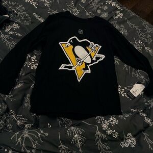 Pittsburgh Penguins Black Long Sleeve Tee with Logo
